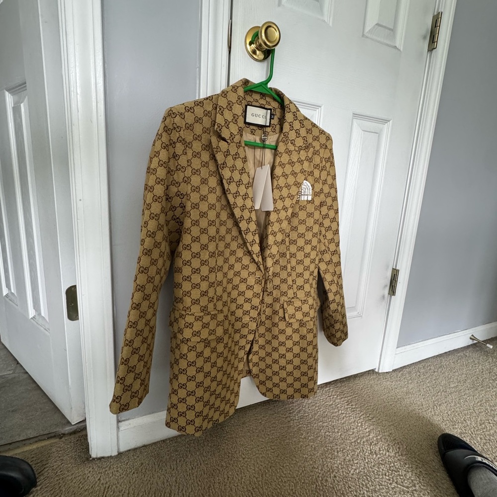 Gucci Beige Patterned Blazer for Men